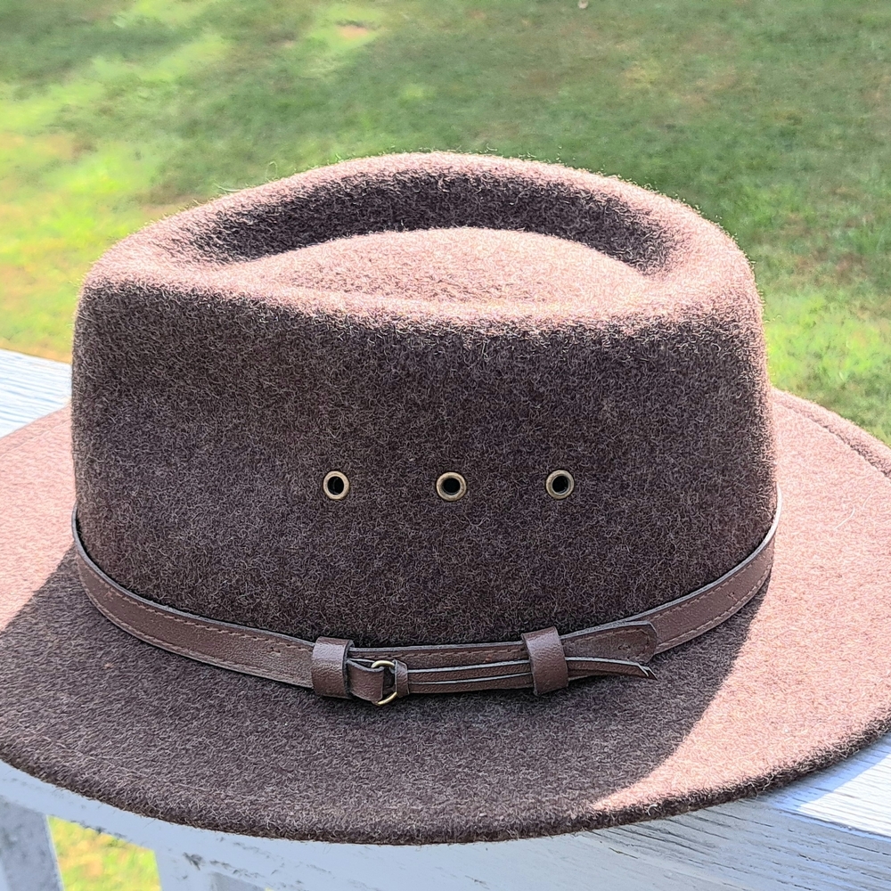 Scala Brown Wool Fedora Hat